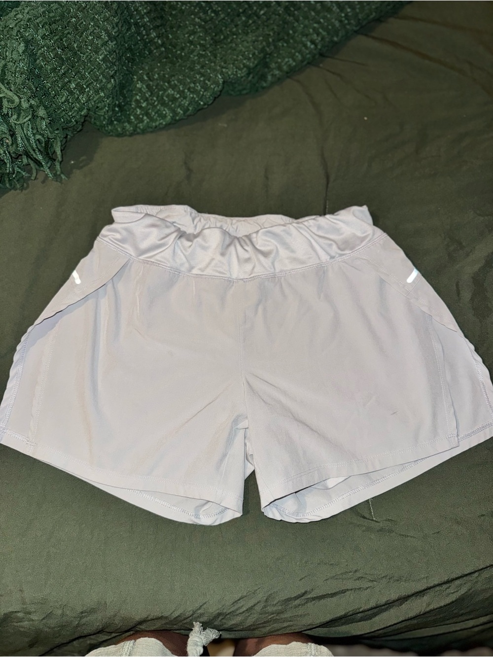 Avia Light Gray Women's Athletic Shorts - Elastic Waist
